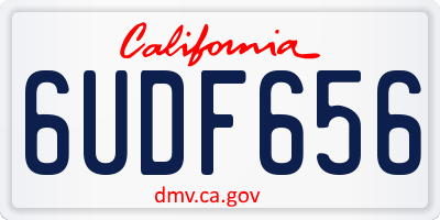 CA license plate 6UDF656