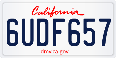 CA license plate 6UDF657