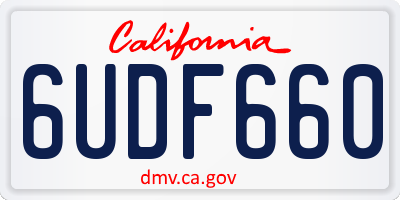 CA license plate 6UDF660