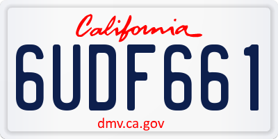 CA license plate 6UDF661