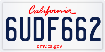 CA license plate 6UDF662