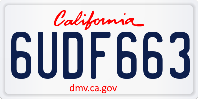CA license plate 6UDF663