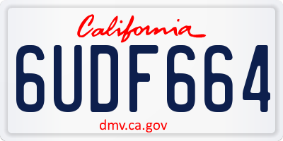 CA license plate 6UDF664