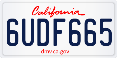 CA license plate 6UDF665