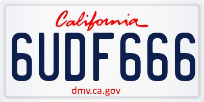 CA license plate 6UDF666