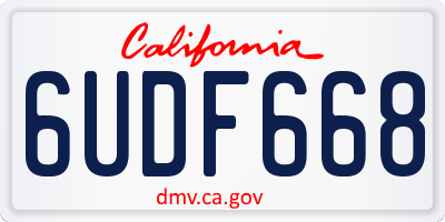 CA license plate 6UDF668