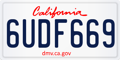 CA license plate 6UDF669