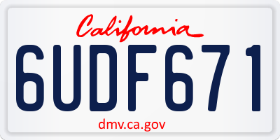 CA license plate 6UDF671