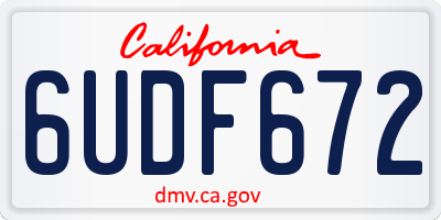 CA license plate 6UDF672
