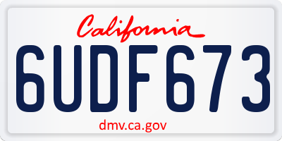 CA license plate 6UDF673