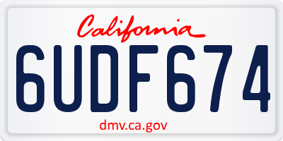 CA license plate 6UDF674