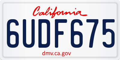 CA license plate 6UDF675