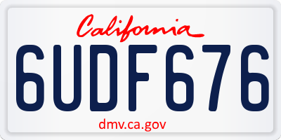 CA license plate 6UDF676