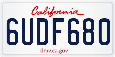CA license plate 6UDF680