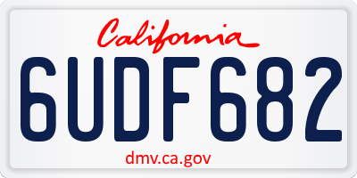 CA license plate 6UDF682