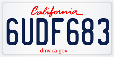 CA license plate 6UDF683
