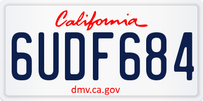 CA license plate 6UDF684