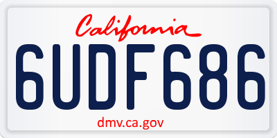 CA license plate 6UDF686
