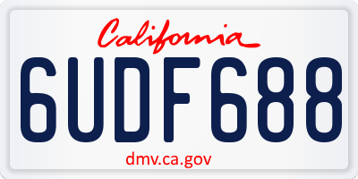 CA license plate 6UDF688