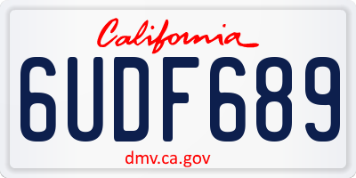 CA license plate 6UDF689