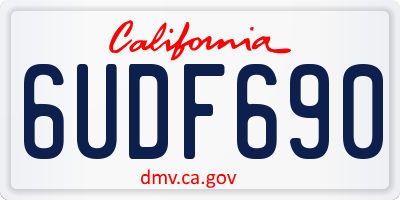 CA license plate 6UDF690