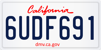 CA license plate 6UDF691