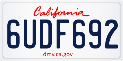 CA license plate 6UDF692