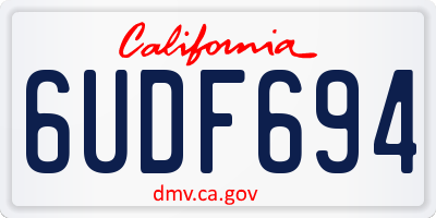 CA license plate 6UDF694