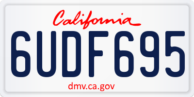 CA license plate 6UDF695
