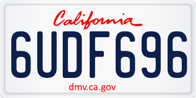 CA license plate 6UDF696