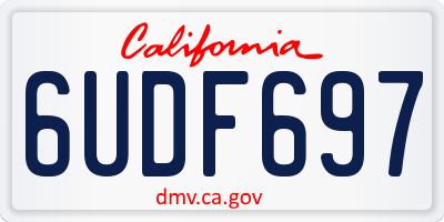CA license plate 6UDF697