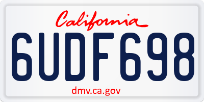 CA license plate 6UDF698