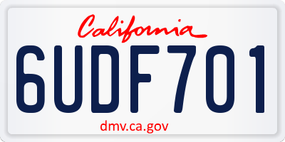 CA license plate 6UDF701