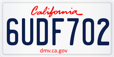 CA license plate 6UDF702