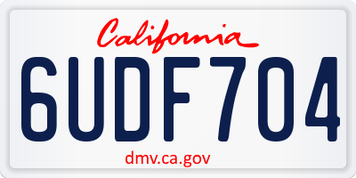 CA license plate 6UDF704