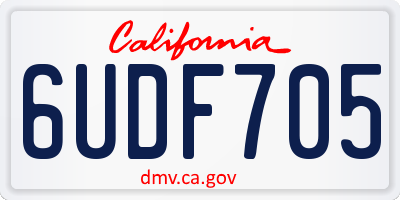 CA license plate 6UDF705