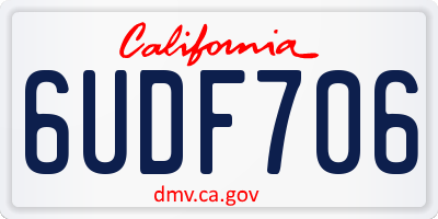 CA license plate 6UDF706