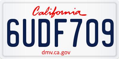 CA license plate 6UDF709