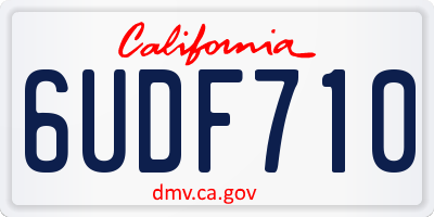 CA license plate 6UDF710