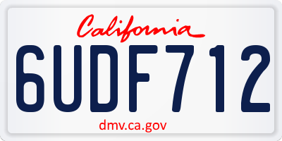 CA license plate 6UDF712