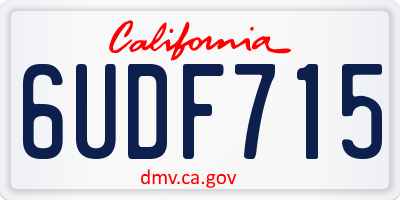 CA license plate 6UDF715