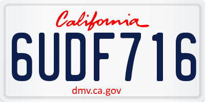 CA license plate 6UDF716