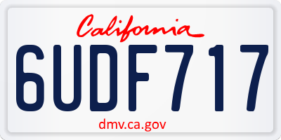 CA license plate 6UDF717