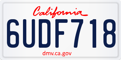 CA license plate 6UDF718