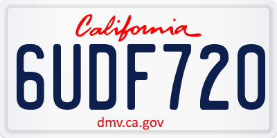CA license plate 6UDF720