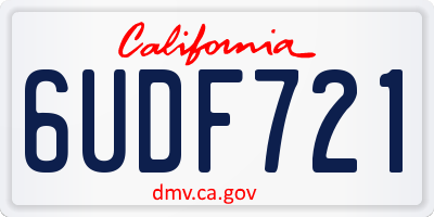 CA license plate 6UDF721