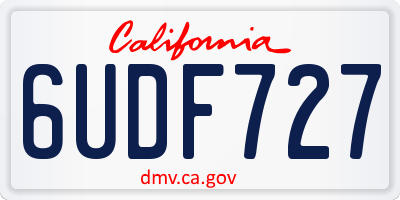 CA license plate 6UDF727