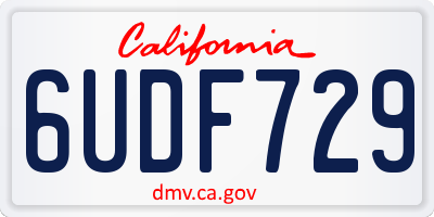 CA license plate 6UDF729