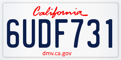 CA license plate 6UDF731