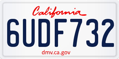 CA license plate 6UDF732